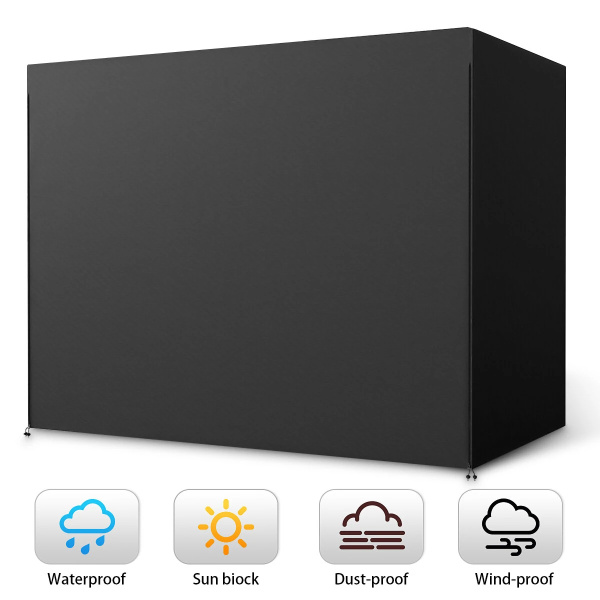 (image for) 200x170x125cm 210D 3 Seater Swing Seat Chair Hammock Cover Outdoor Furniture Waterproof Cover Garden Yard Sofa Chair Cover Folding Dust Rain Protector